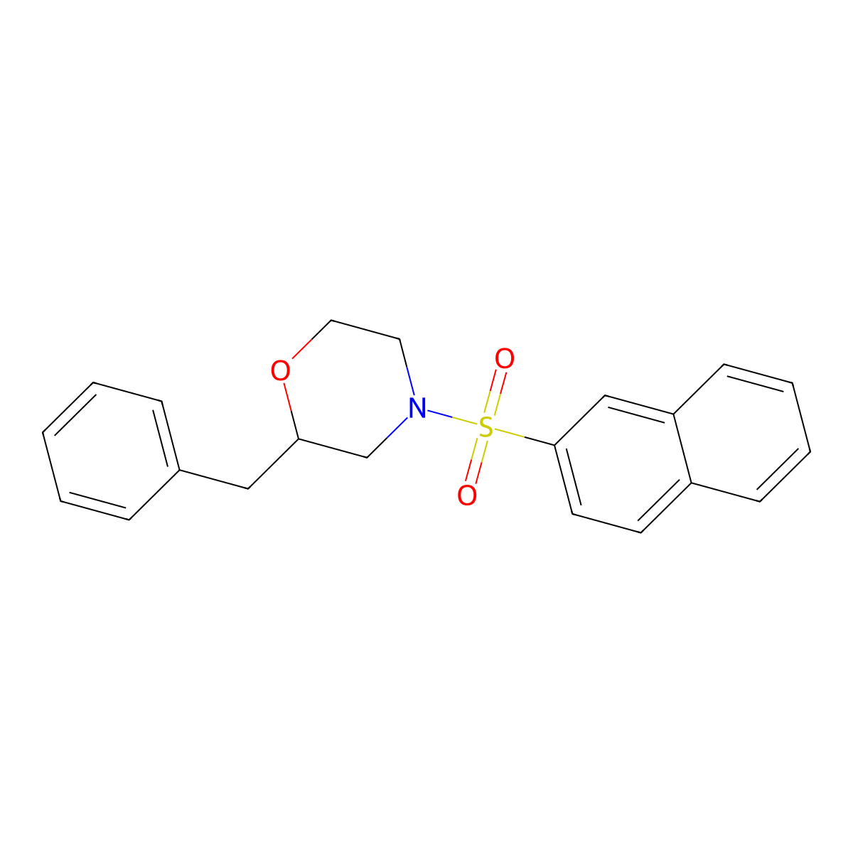 2-Benzyl-4-(naphthalen-2-ylsulfonyl)morpholine molecular structure, CAS 1421501-68-9