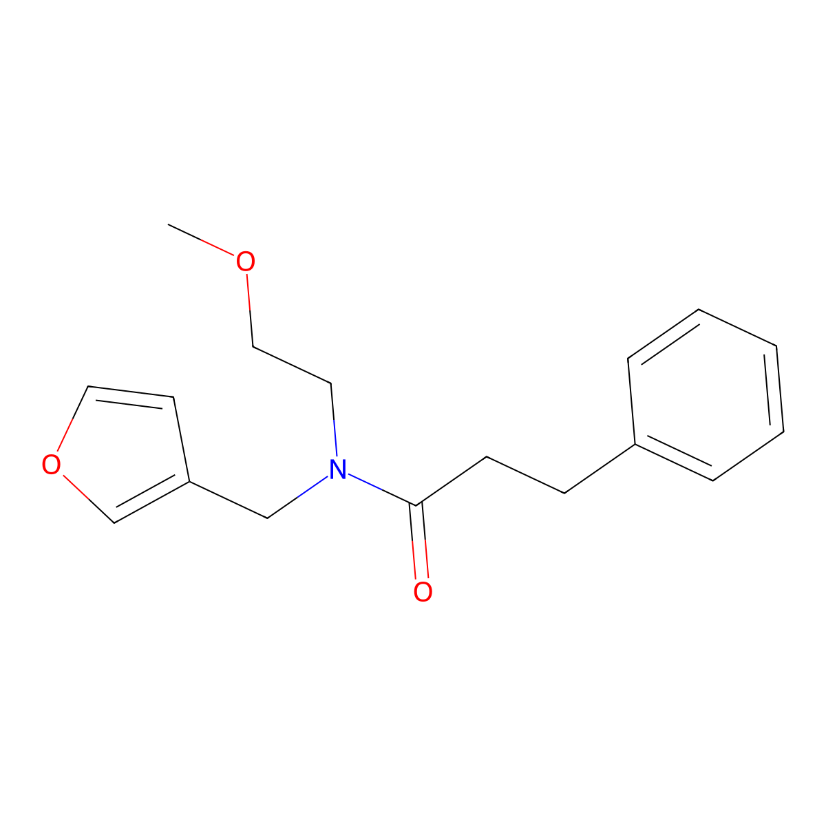 N-(furan-3-ylmethyl)-N-(2-methoxyethyl)-3-phenylpropanamide molecular structure, CAS 1421501-69-0