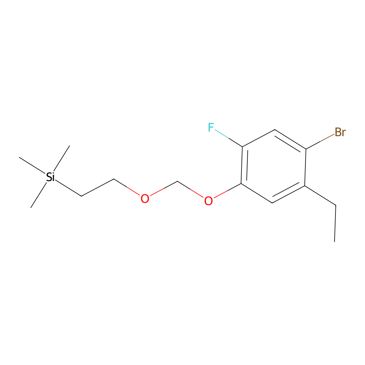 (2-((4-Bromo-5-ethyl-2-fluorophenoxy)methoxy)ethyl)trimethylsilane molecular structure, CAS 1421503-39-0