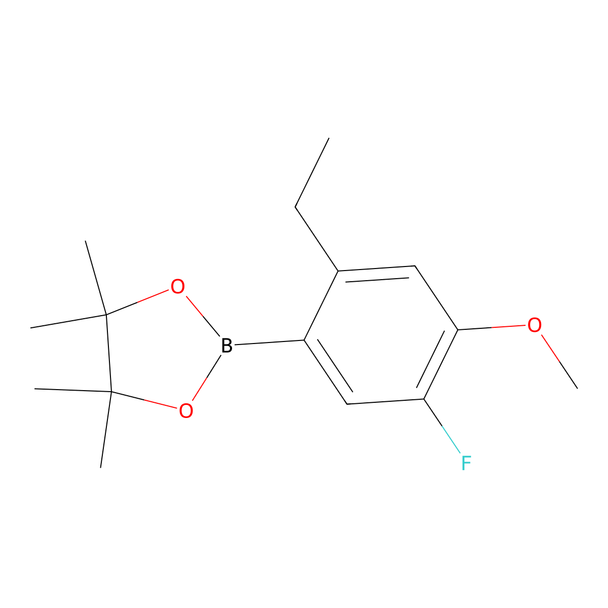 2-(2-Ethyl-5-fluoro-4-methoxyphenyl)-4,4,5,5-tetramethyl-1,3,2-dioxaborolane molecular structure, CAS 1421503-46-9
