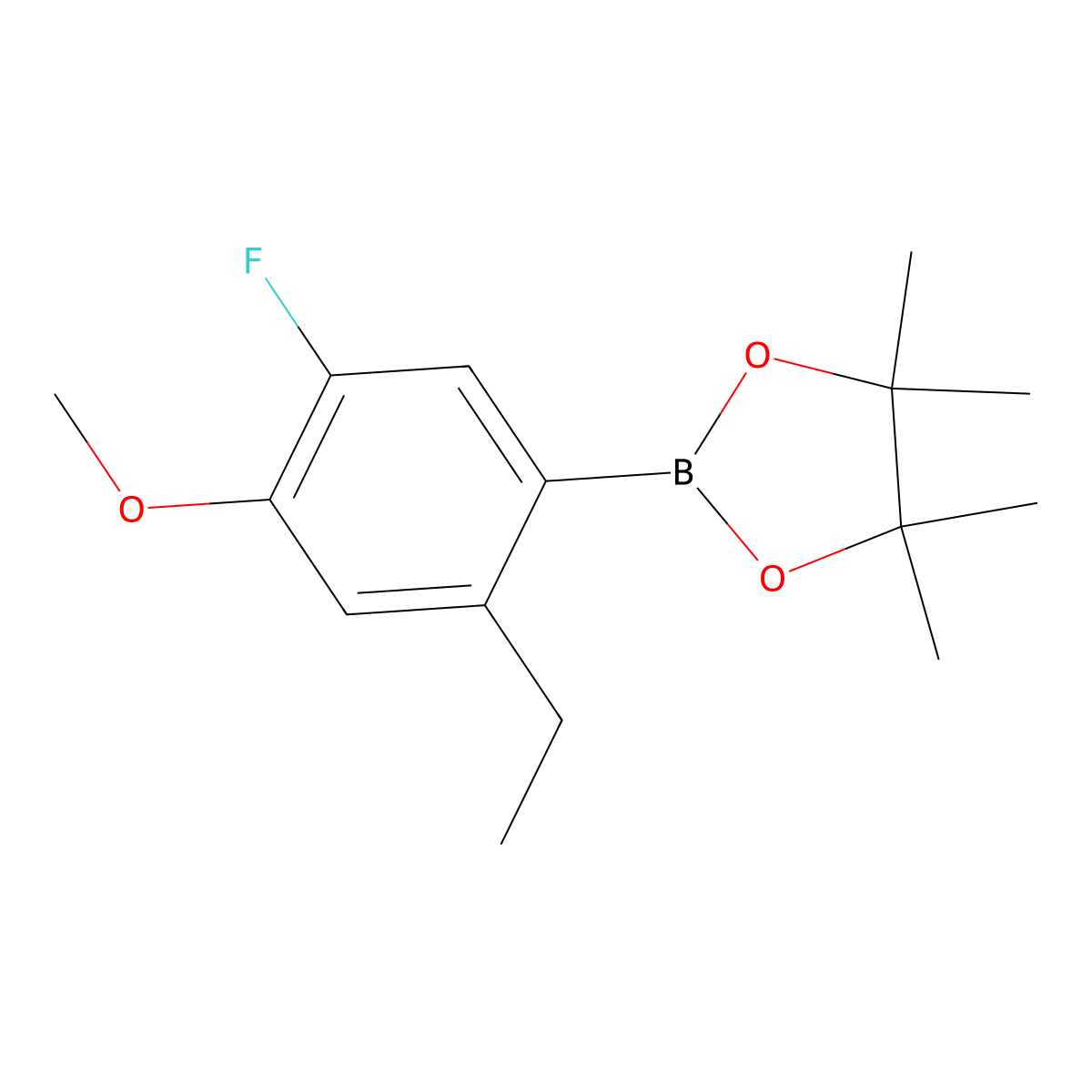 2-(2-Ethyl-5-fluoro-4-methoxyphenyl)-4,4,5,5-tetramethyl-1,3,2-dioxaborolane molecular structure, CAS 1421503-46-9