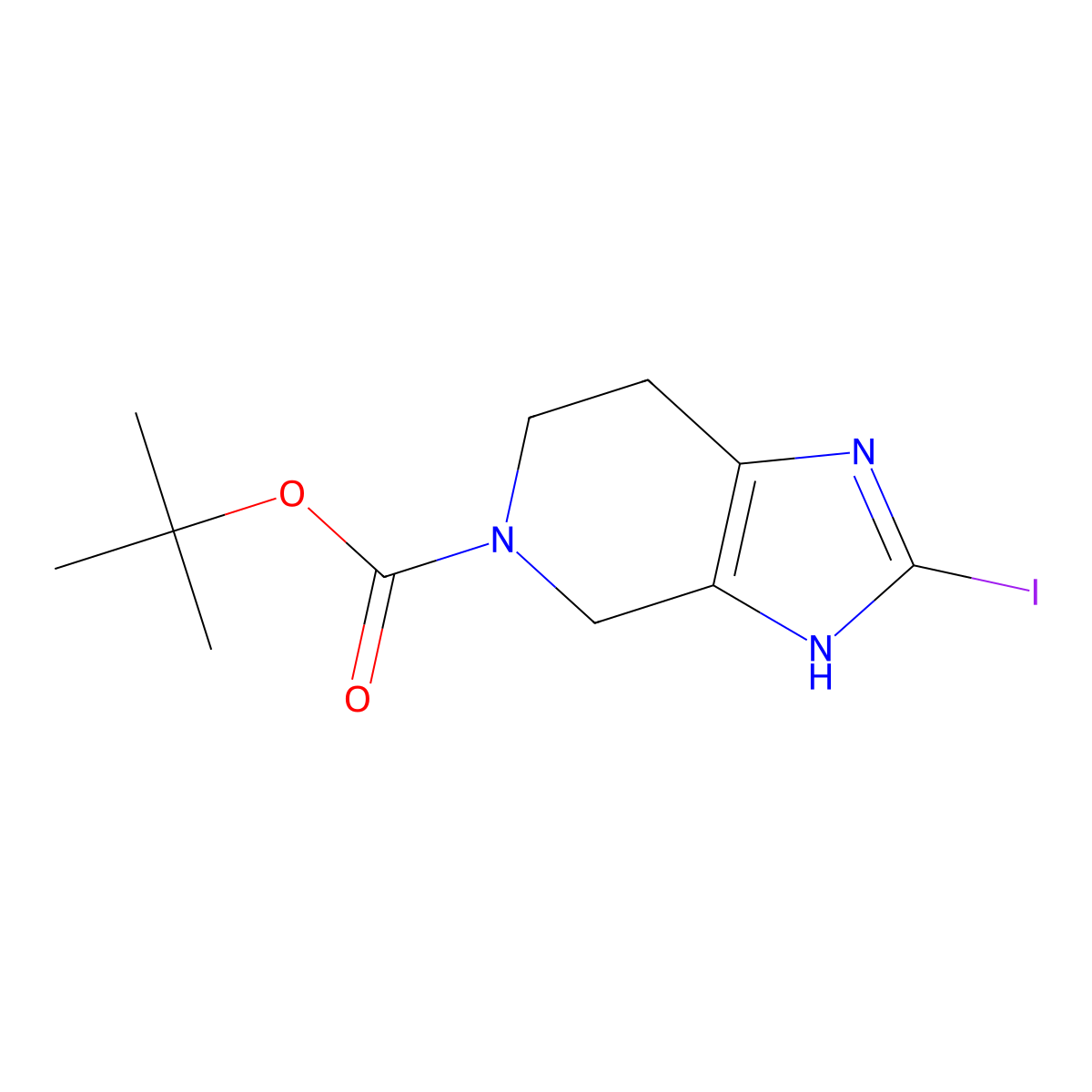 tert-Butyl 2-iodo-1,4,6,7-tetrahydro-5H-imidazo[4,5-c]pyridine-5-carboxylate molecular structure, CAS 1421503-53-8