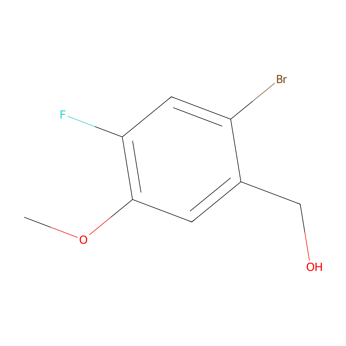 (2-Bromo-4-fluoro-5-methoxyphenyl)methanol molecular structure, CAS 1421503-65-2