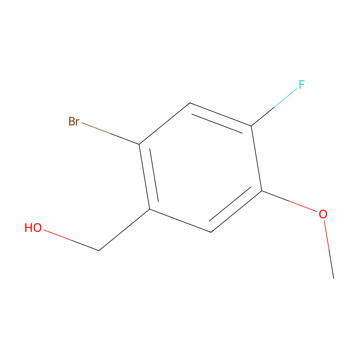 (2-Bromo-4-fluoro-5-methoxyphenyl)methanol molecular structure, CAS 1421503-65-2