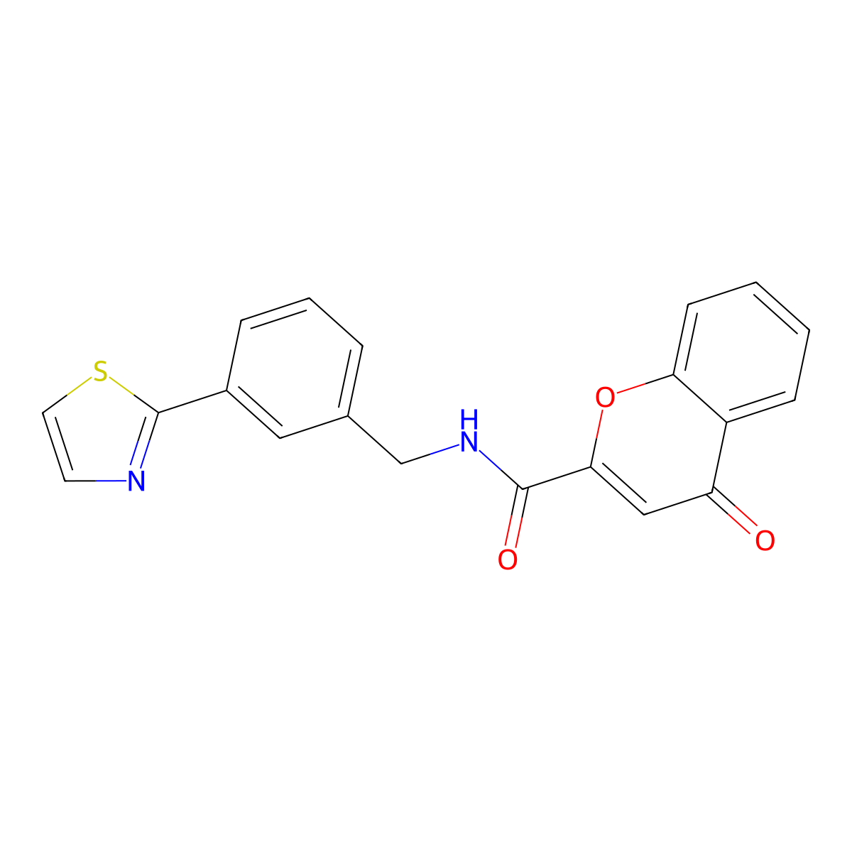 4-oxo-N-(3-(thiazol-2-yl)benzyl)-4H-chromene-2-carboxamide molecular structure, CAS 1421504-41-7