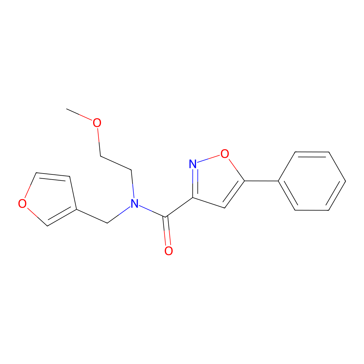 N-(furan-3-ylmethyl)-N-(2-methoxyethyl)-5-phenylisoxazole-3-carboxamide molecular structure, CAS 1421504-44-0