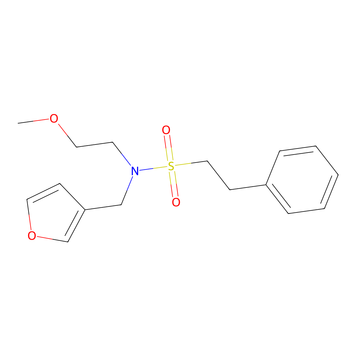 N-(furan-3-ylmethyl)-N-(2-methoxyethyl)-2-phenylethanesulfonamide molecular structure, CAS 1421504-52-0