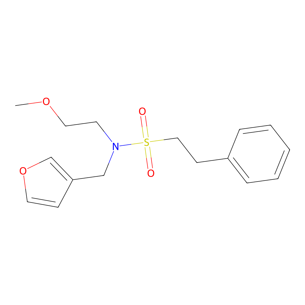 N-(furan-3-ylmethyl)-N-(2-methoxyethyl)-2-phenylethanesulfonamide molecular structure, CAS 1421504-52-0