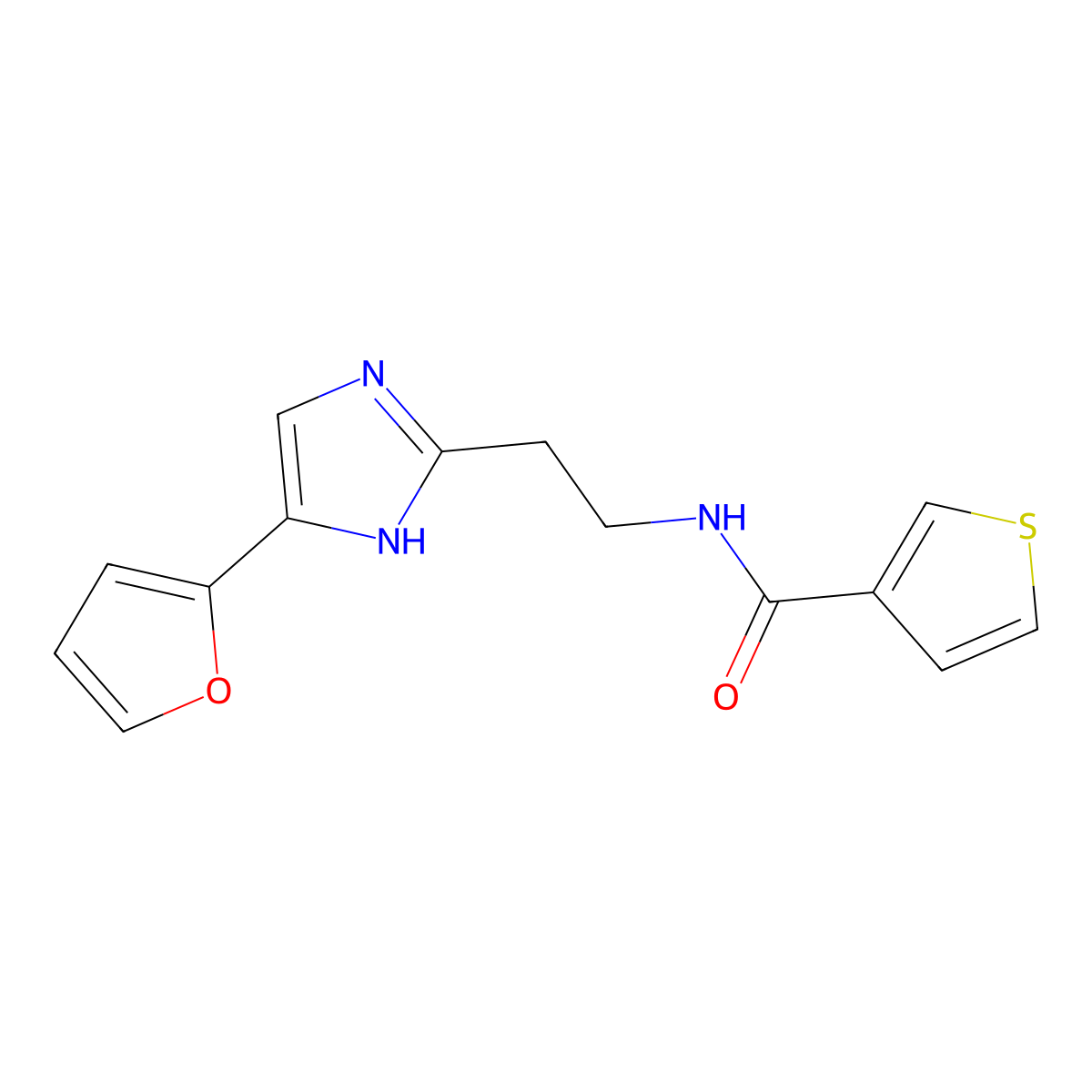 N-{2-[4-(Furan-2-YL)-1H-imidazol-2-YL]ethyl}thiophene-3-carboxamide molecular structure, CAS 1421504-61-1