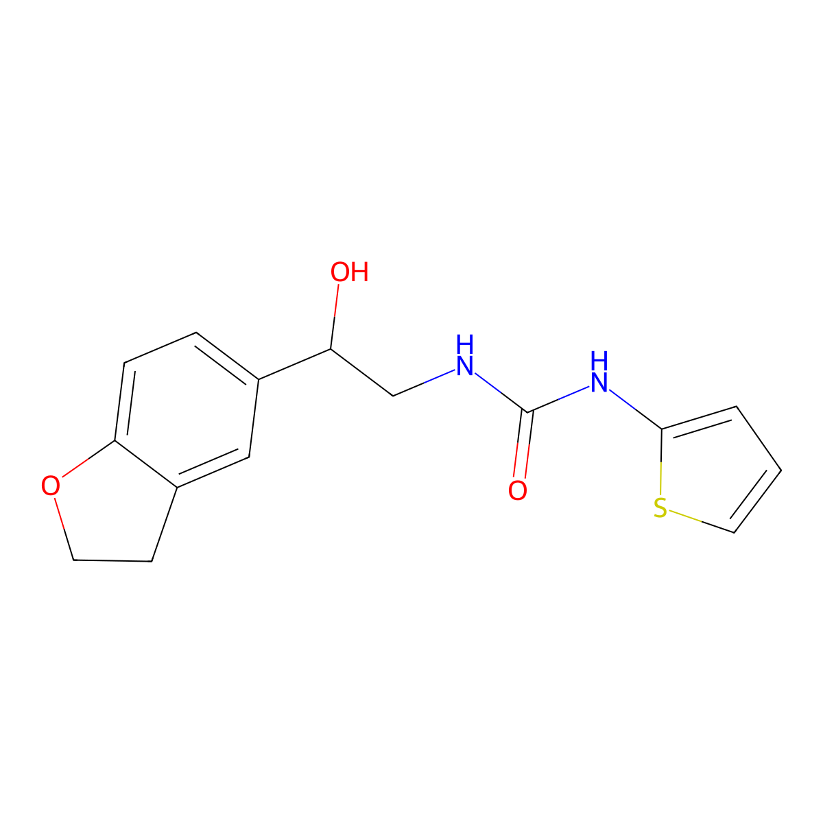 1-(2-(2,3-Dihydrobenzofuran-5-yl)-2-hydroxyethyl)-3-(thiophen-2-yl)urea molecular structure, CAS 1421504-69-9