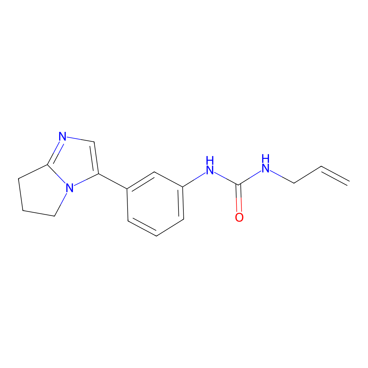 1-allyl-3-(3-(6,7-dihydro-5H-pyrrolo[1,2-a]imidazol-3-yl)phenyl)urea molecular structure, CAS 1421504-96-2