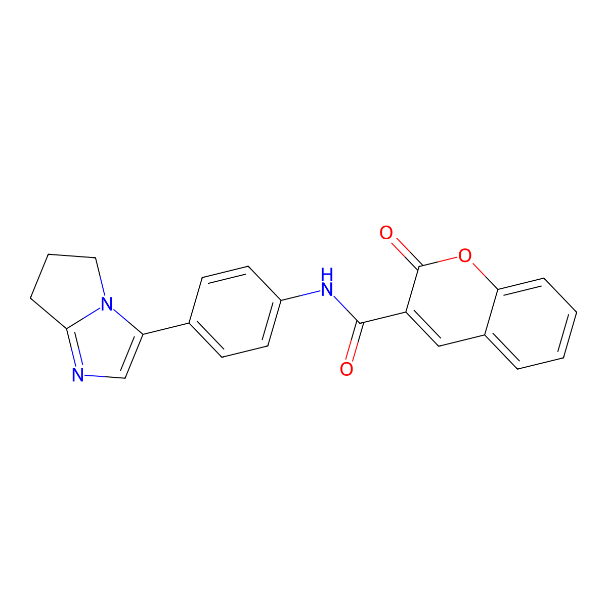 N-(4-(6,7-dihydro-5H-pyrrolo[1,2-a]imidazol-3-yl)phenyl)-2-oxo-2H-chromene-3-carboxamide molecular structure, CAS 1421505-00-1