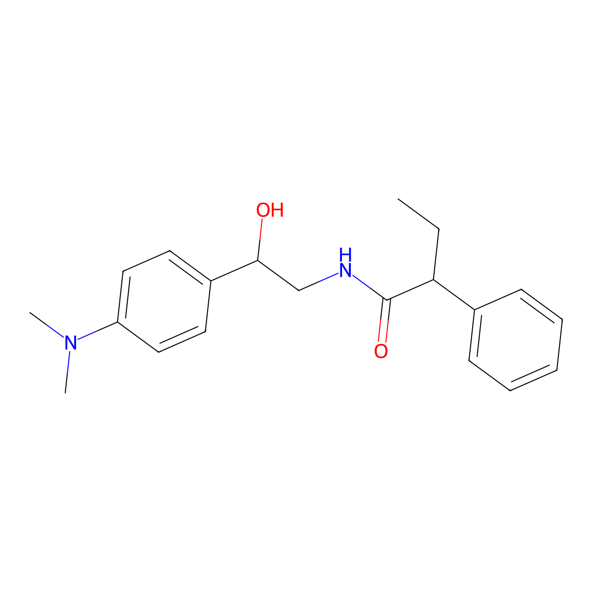 N-(2-(4-(dimethylamino)phenyl)-2-hydroxyethyl)-2-phenylbutanamide molecular structure, CAS 1421505-10-3