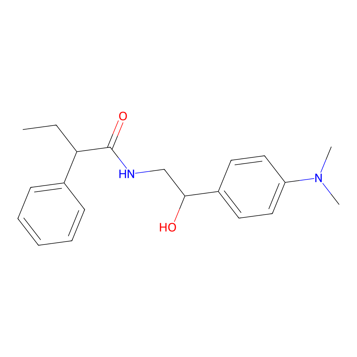N-(2-(4-(dimethylamino)phenyl)-2-hydroxyethyl)-2-phenylbutanamide molecular structure, CAS 1421505-10-3