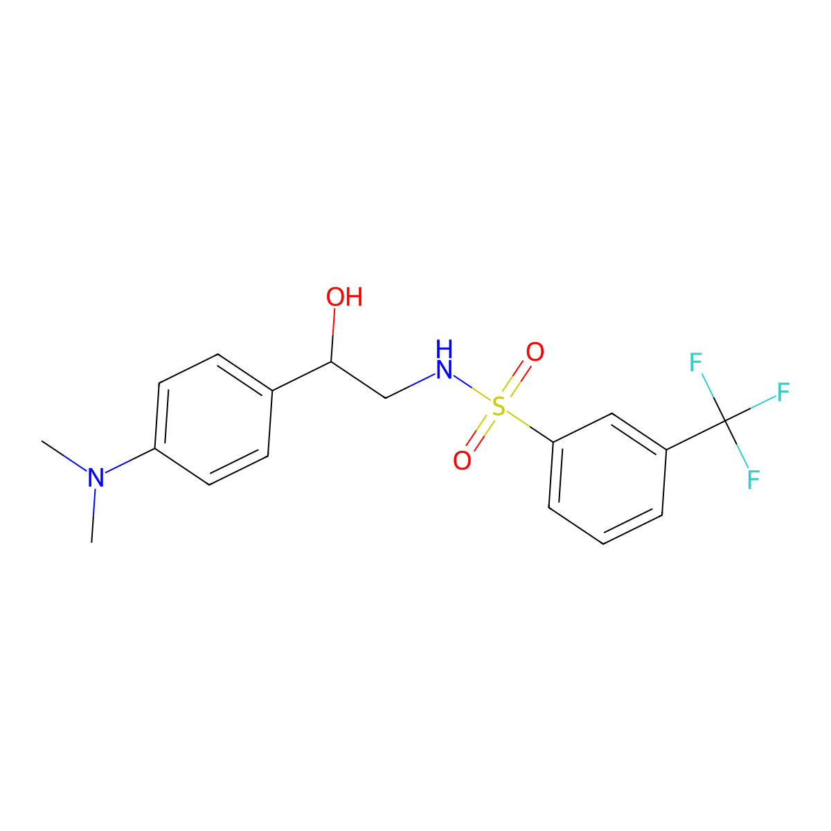 N-(2-(4-(dimethylamino)phenyl)-2-hydroxyethyl)-3-(trifluoromethyl)benzenesulfonamide molecular structure, CAS 1421505-16-9