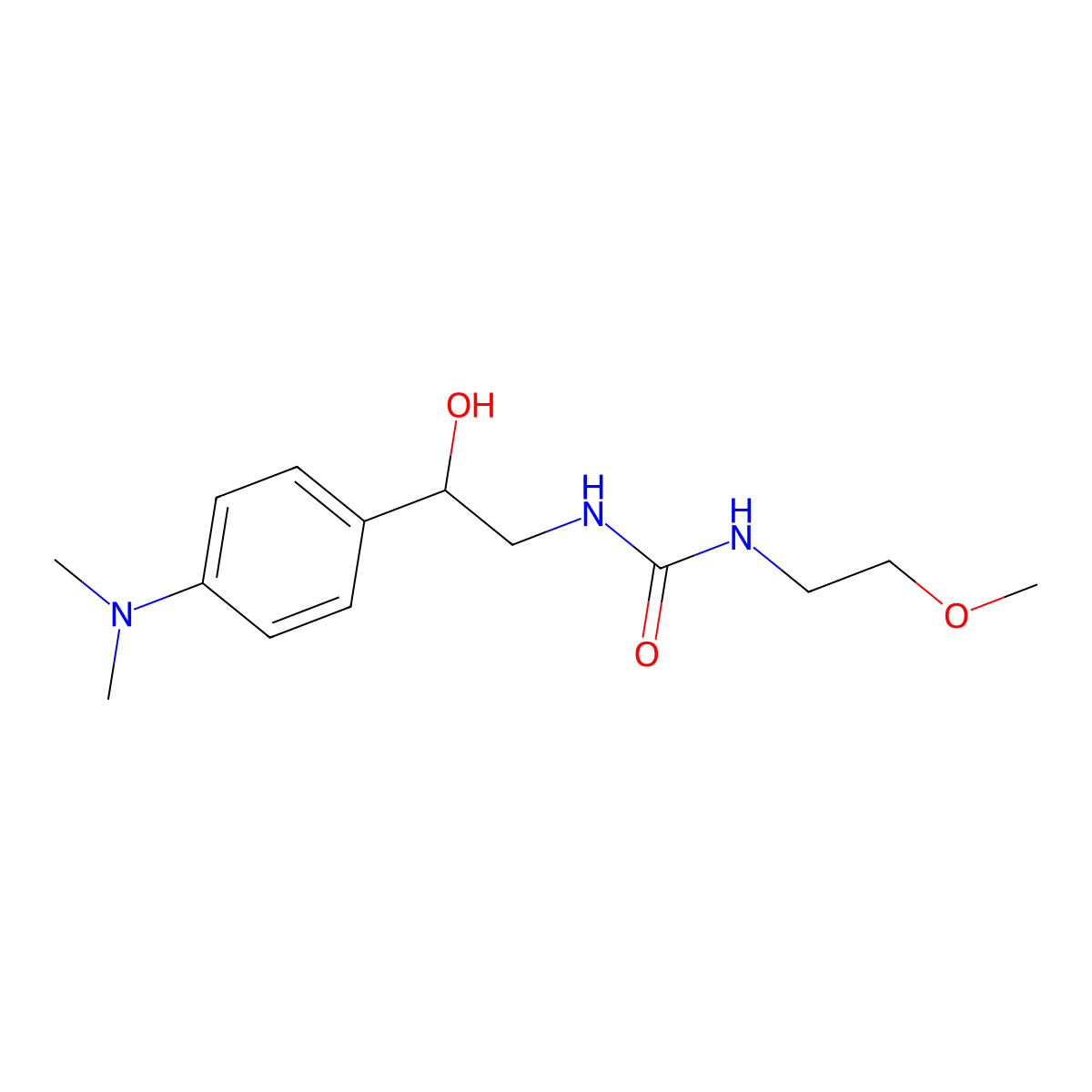 1-{2-[4-(Dimethylamino)phenyl]-2-hydroxyethyl}-3-(2-methoxyethyl)urea molecular structure, CAS 1421505-20-5