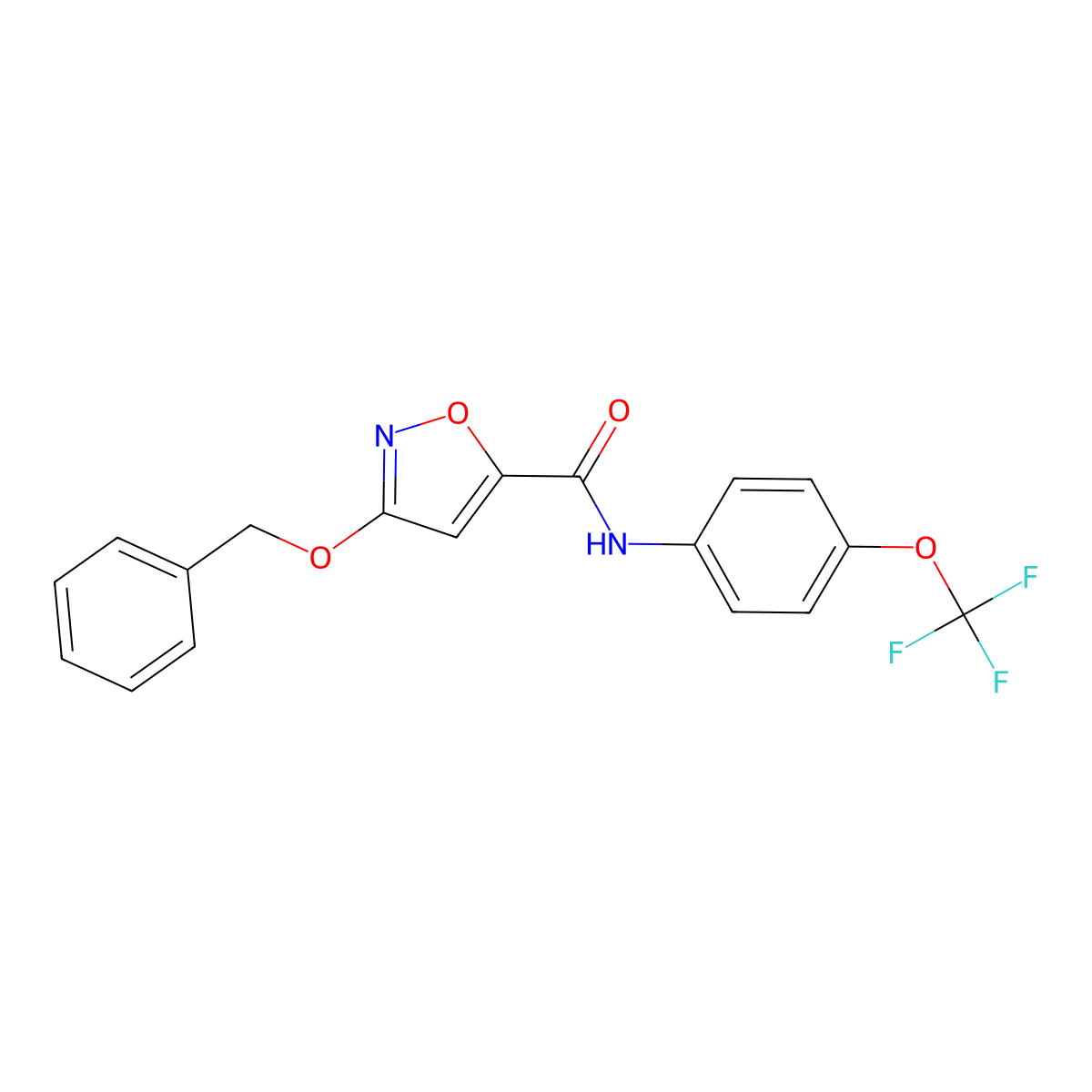 3-(benzyloxy)-N-(4-(trifluoromethoxy)phenyl)isoxazole-5-carboxamide molecular structure, CAS 1421505-25-0