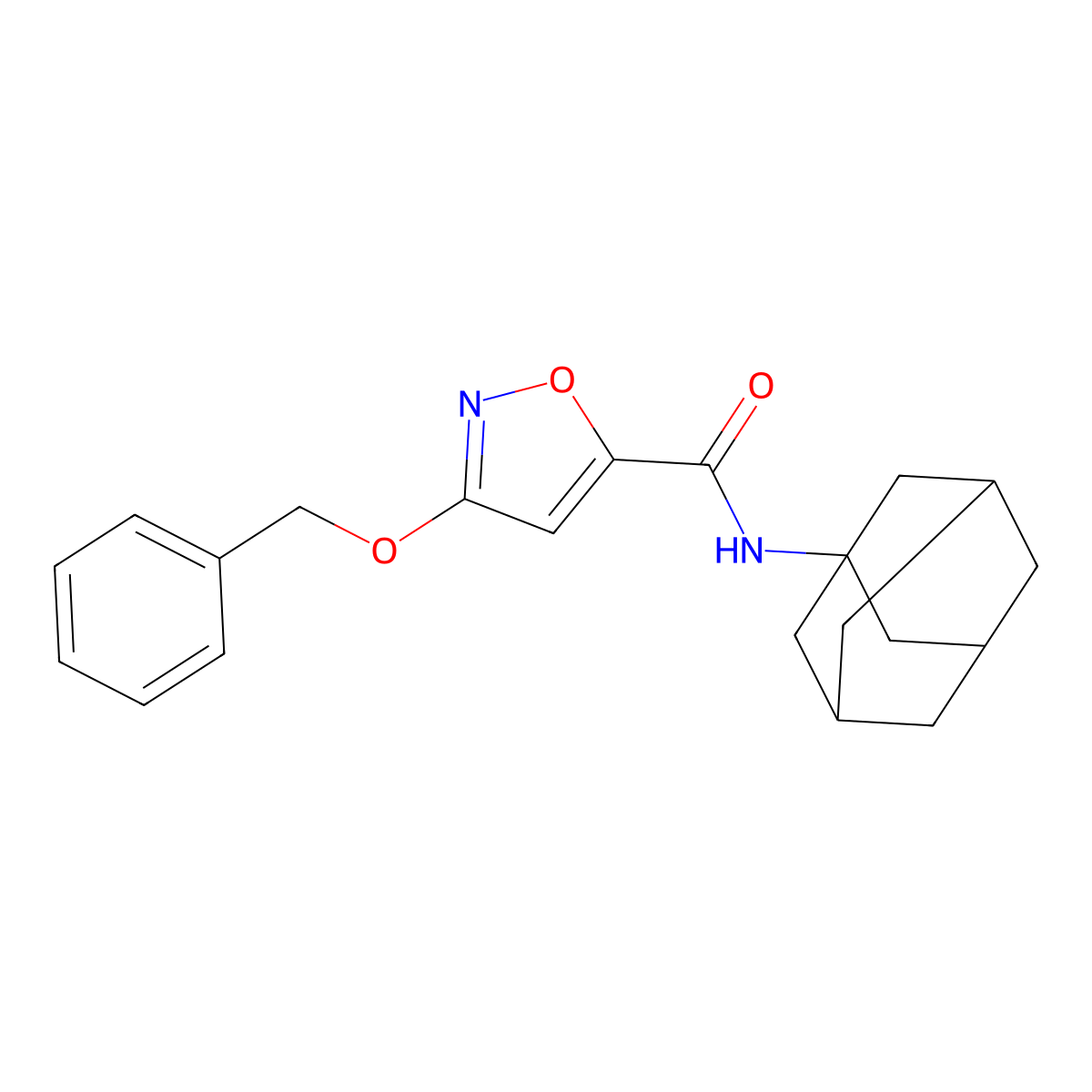 N-(adamantan-1-yl)-3-(benzyloxy)-1,2-oxazole-5-carboxamide molecular structure, CAS 1421505-31-8