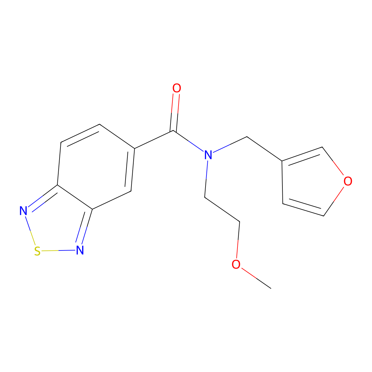 N-(furan-3-ylmethyl)-N-(2-methoxyethyl)benzo[c][1,2,5]thiadiazole-5-carboxamide molecular structure, CAS 1421505-36-3