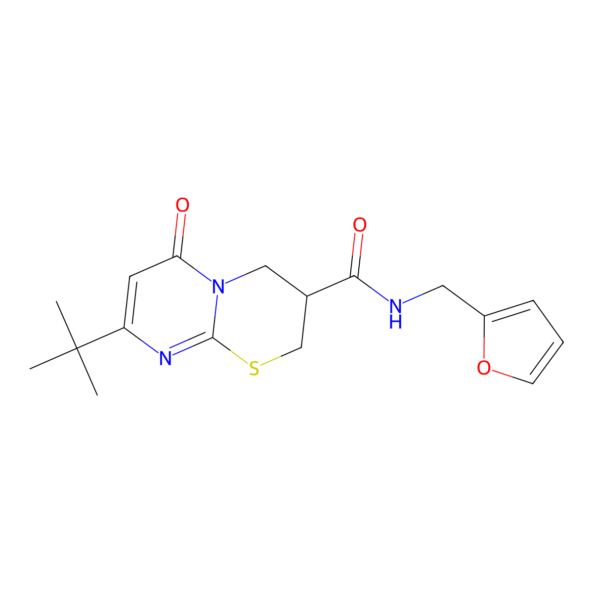 8-(tert-butyl)-N-(furan-2-ylmethyl)-6-oxo-2,3,4,6-tetrahydropyrimido[2,1-b][1,3]thiazine-3-carboxamide molecular structure, CAS 1421505-54-5
