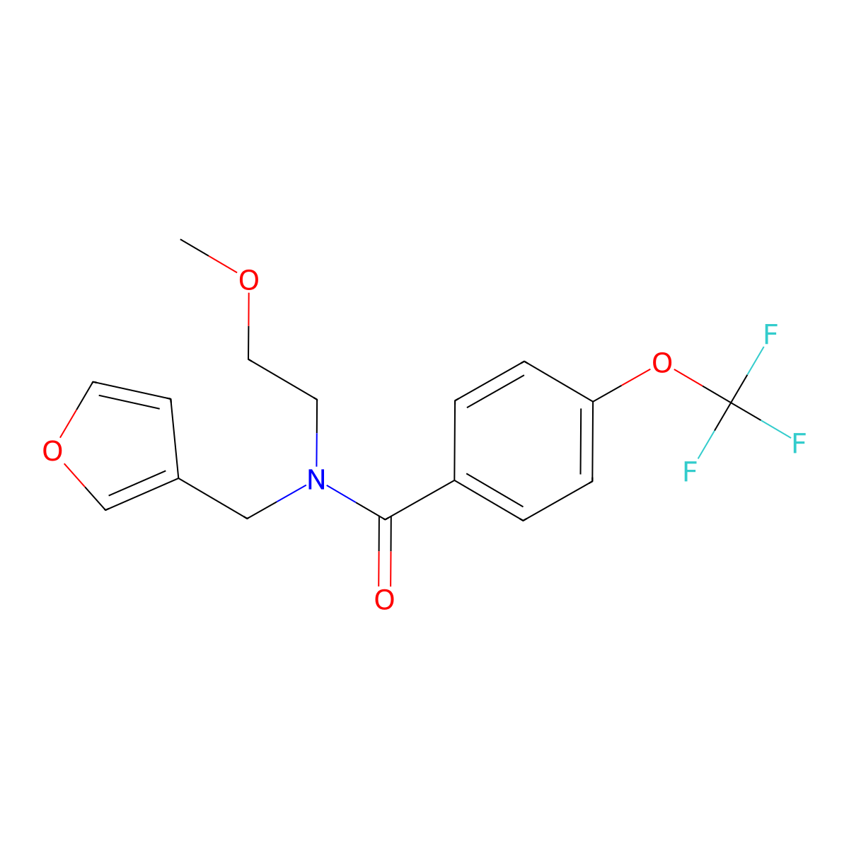 N-(furan-3-ylmethyl)-N-(2-methoxyethyl)-4-(trifluoromethoxy)benzamide molecular structure, CAS 1421505-56-7
