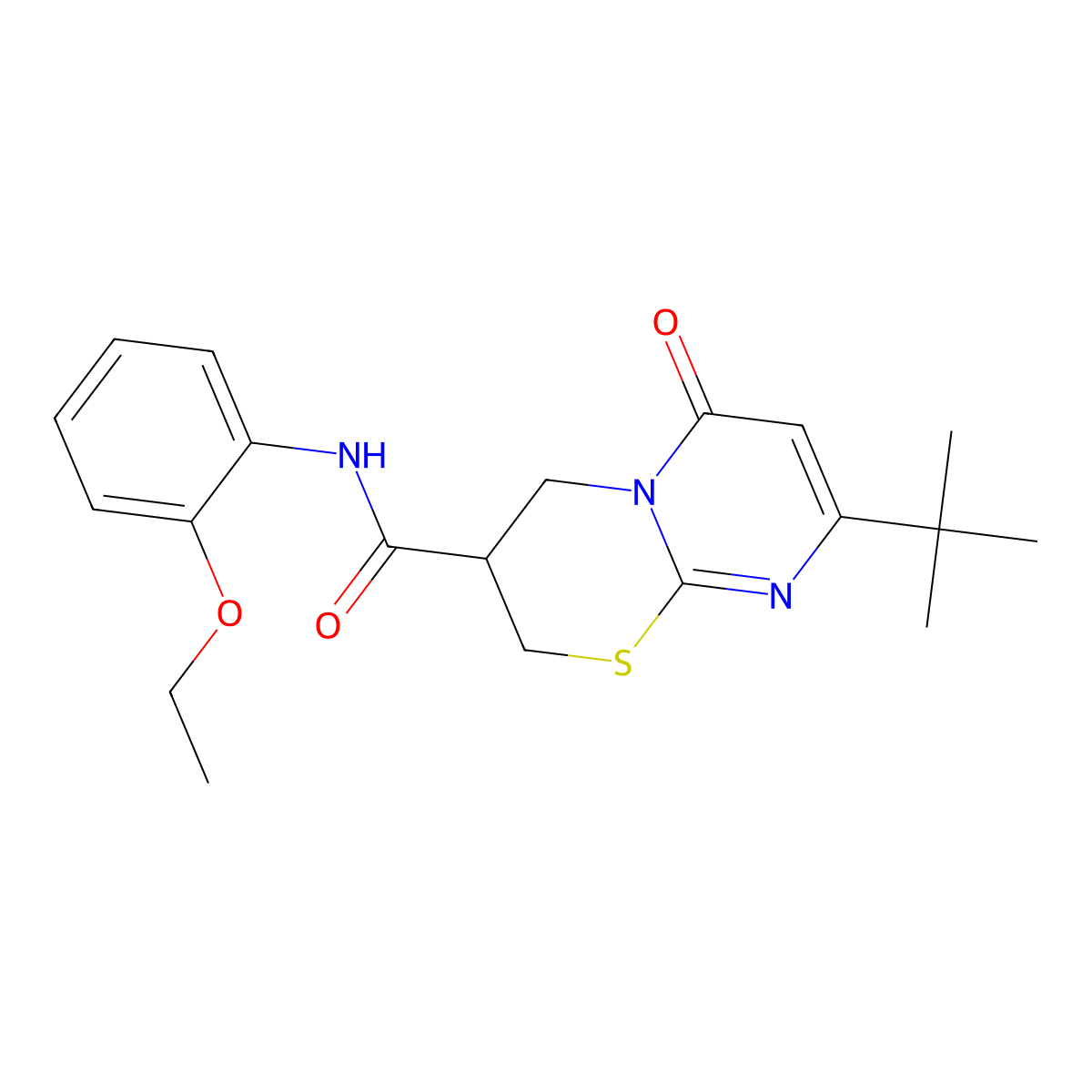 8-(tert-butyl)-N-(2-ethoxyphenyl)-6-oxo-2,3,4,6-tetrahydropyrimido[2,1-b][1,3]thiazine-3-carboxamide molecular structure, CAS 1421505-59-0