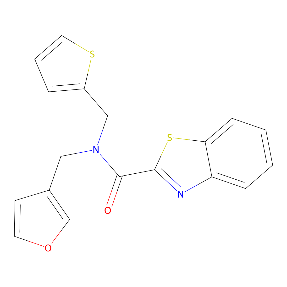 N-(furan-3-ylmethyl)-N-(thiophen-2-ylmethyl)benzo[d]thiazole-2-carboxamide molecular structure, CAS 1421505-72-7