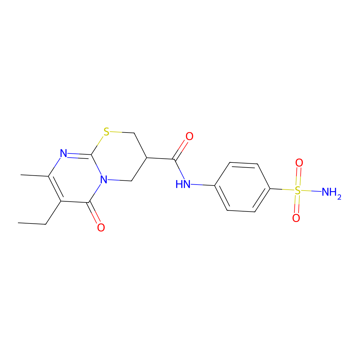 7-ethyl-8-methyl-6-oxo-N-(4-sulfamoylphenyl)-2,3,4,6-tetrahydropyrimido[2,1-b][1,3]thiazine-3-carboxamide molecular structure, CAS 1421505-79-4