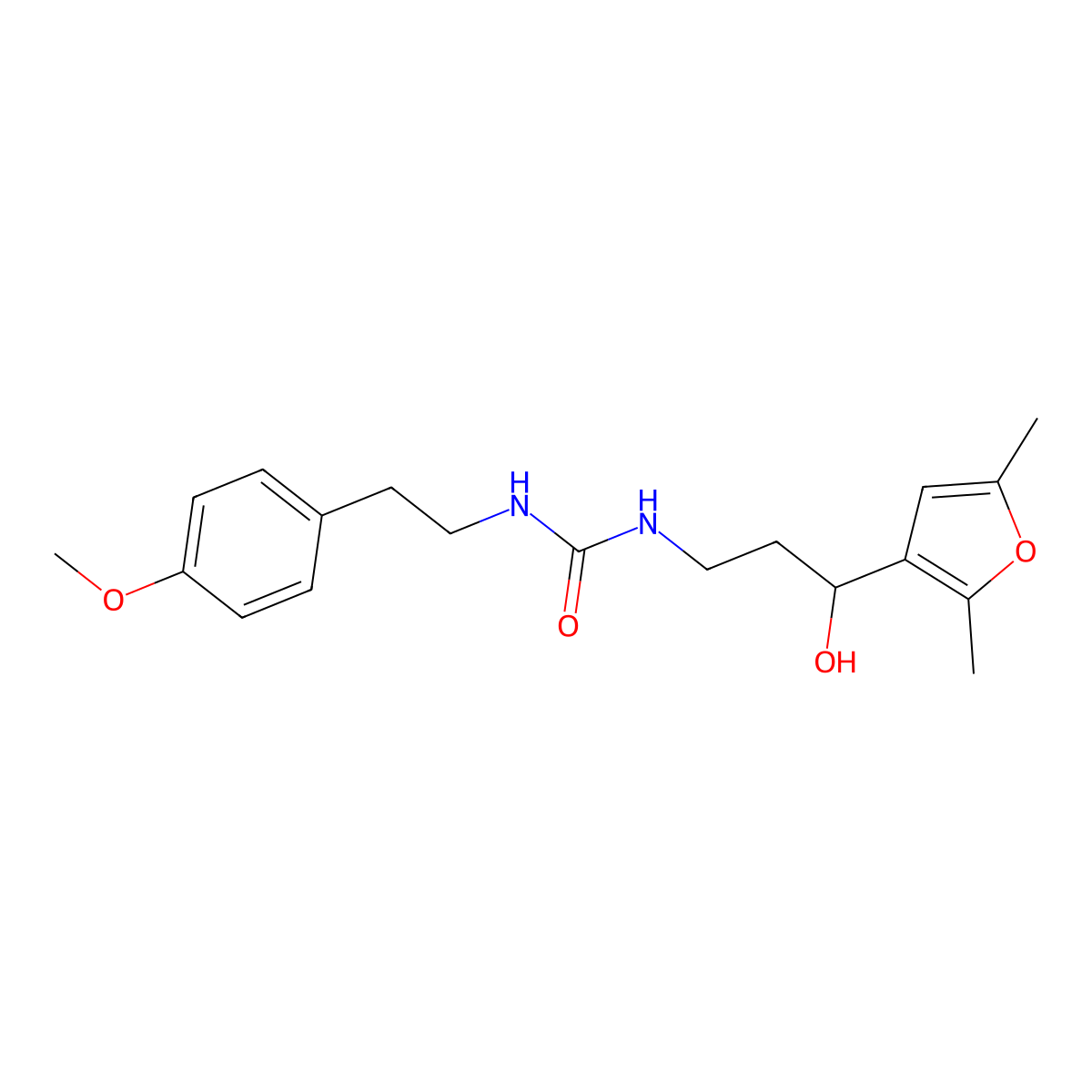 1-(3-(2,5-Dimethylfuran-3-yl)-3-hydroxypropyl)-3-(4-methoxyphenethyl)urea molecular structure, CAS 1421505-88-5