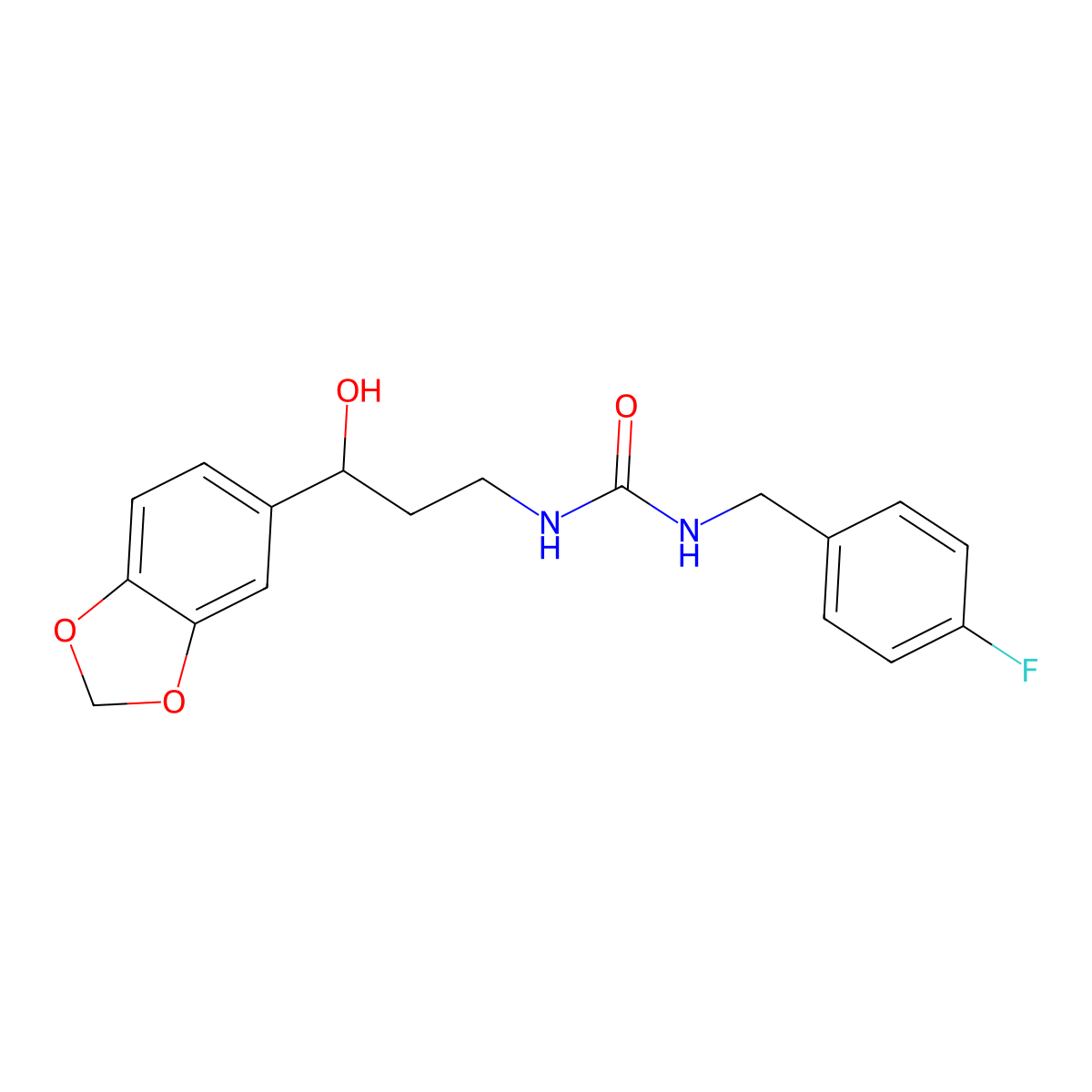 1-(3-(Benzo[d][1,3]dioxol-5-yl)-3-hydroxypropyl)-3-(4-fluorobenzyl)urea molecular structure, CAS 1421505-92-1