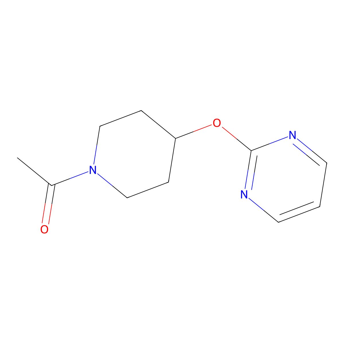 1-(4-(Pyrimidin-2-yloxy)piperidin-1-yl)ethanone molecular structure, CAS 1421506-07-1