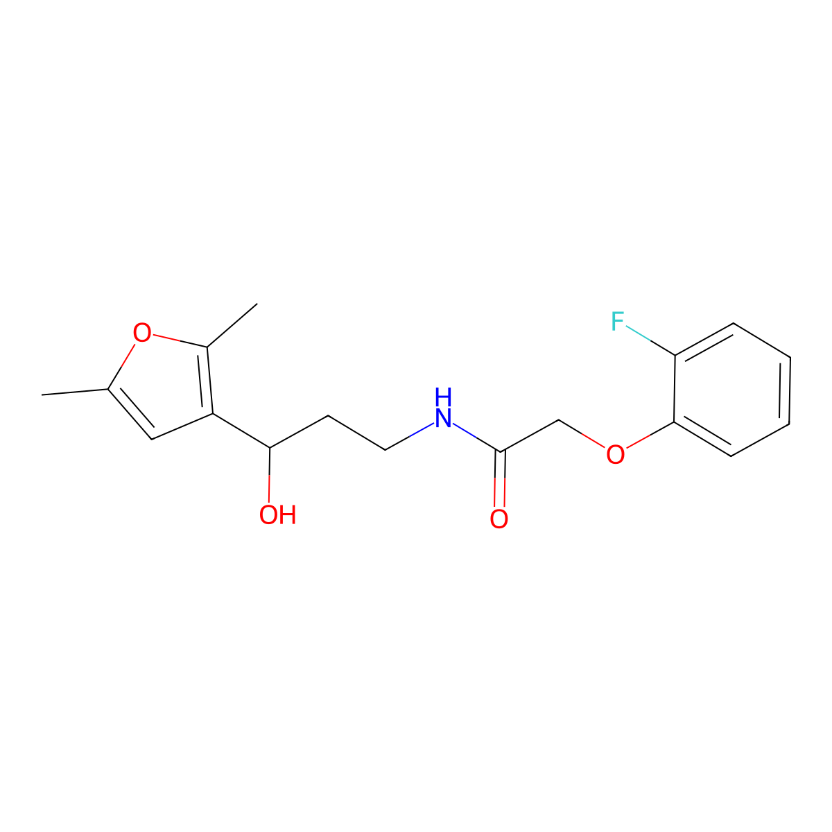 N-[3-(2,5-Dimethylfuran-3-YL)-3-hydroxypropyl]-2-(2-fluorophenoxy)acetamide molecular structure, CAS 1421506-15-1