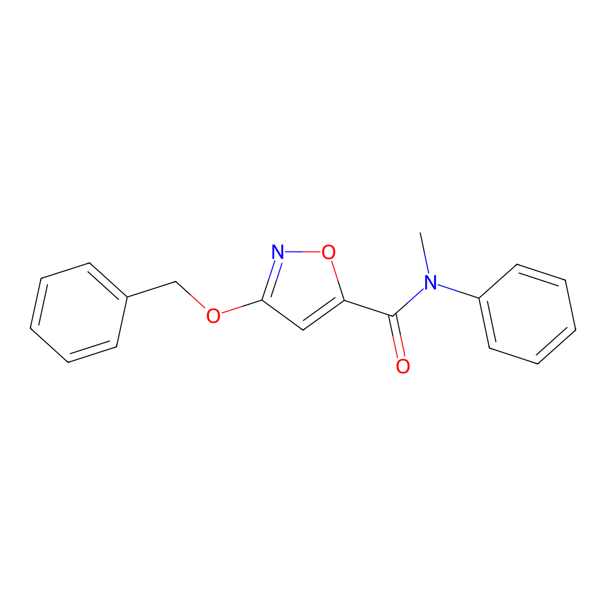 3-(benzyloxy)-N-methyl-N-phenylisoxazole-5-carboxamide molecular structure, CAS 1421506-20-8
