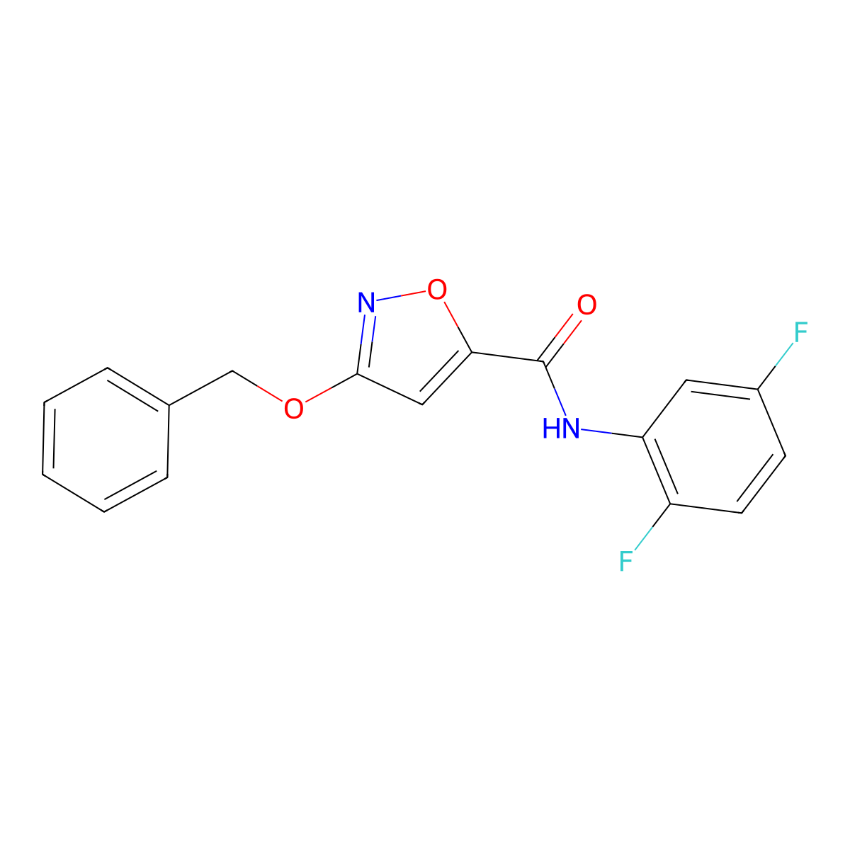 3-(benzyloxy)-N-(2,5-difluorophenyl)isoxazole-5-carboxamide molecular structure, CAS 1421506-24-2