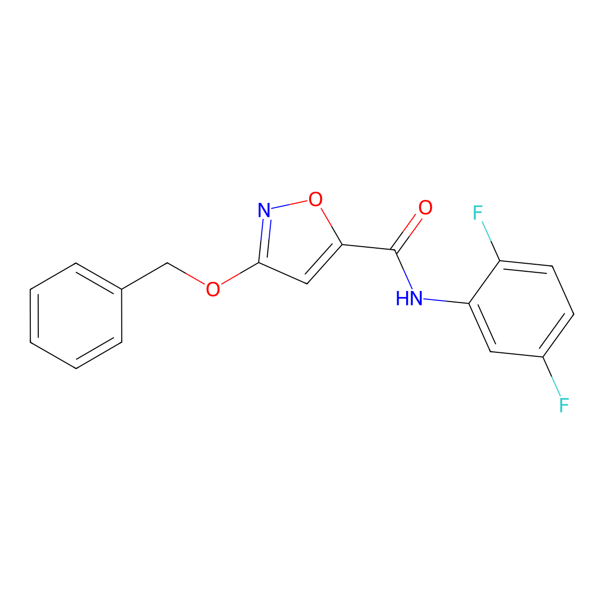 3-(benzyloxy)-N-(2,5-difluorophenyl)isoxazole-5-carboxamide molecular structure, CAS 1421506-24-2