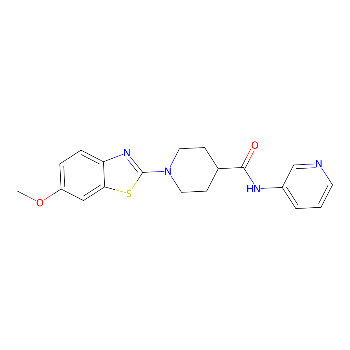 1-(6-methoxybenzo[d]thiazol-2-yl)-N-(pyridin-3-yl)piperidine-4-carboxamide molecular structure, CAS 1421506-25-3