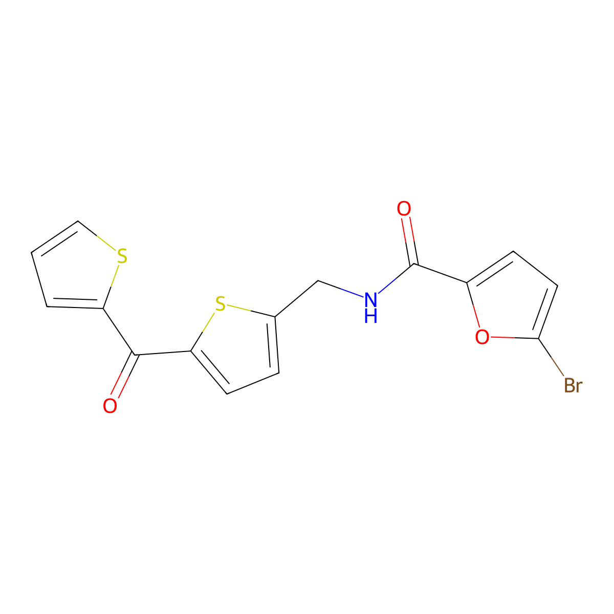 5-Bromo-N-{[5-(thiophene-2-carbonyl)thiophen-2-YL]methyl}furan-2-carboxamide molecular structure, CAS 1421506-51-5