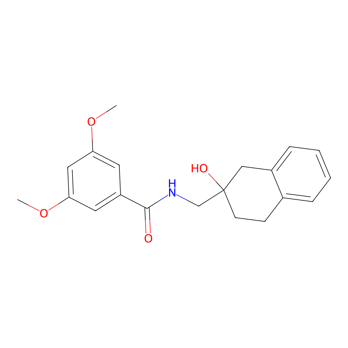 N-[(2-hydroxy-1,2,3,4-tetrahydronaphthalen-2-yl)methyl]-3,5-dimethoxybenzamide molecular structure, CAS 1421506-66-2