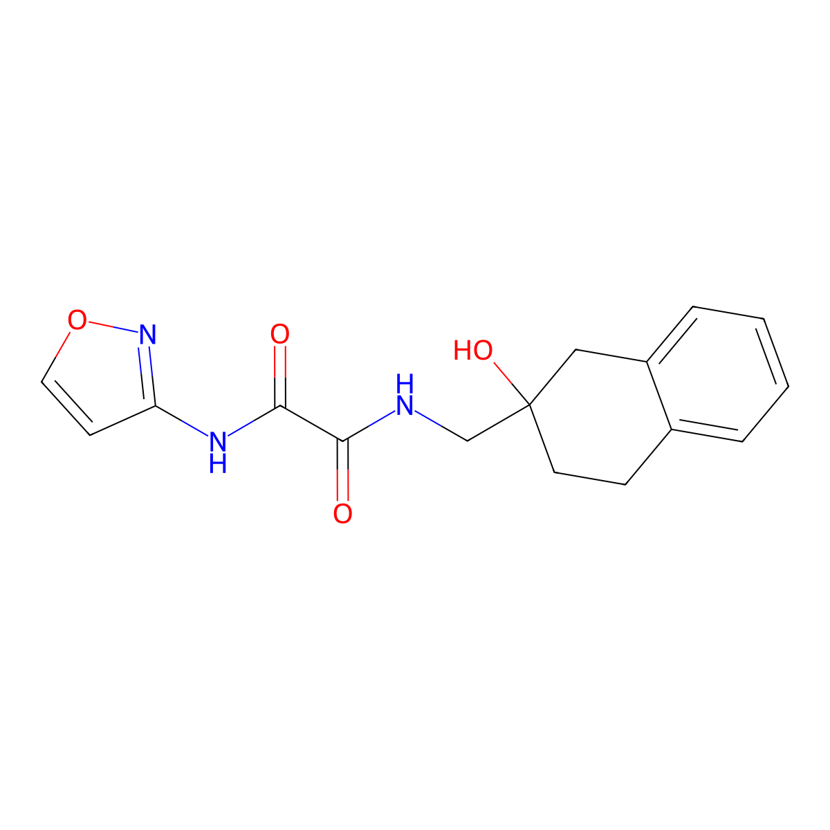 N1-((2-hydroxy-1,2,3,4-tetrahydronaphthalen-2-yl)methyl)-N2-(isoxazol-3-yl)oxalamide molecular structure, CAS 1421506-73-1