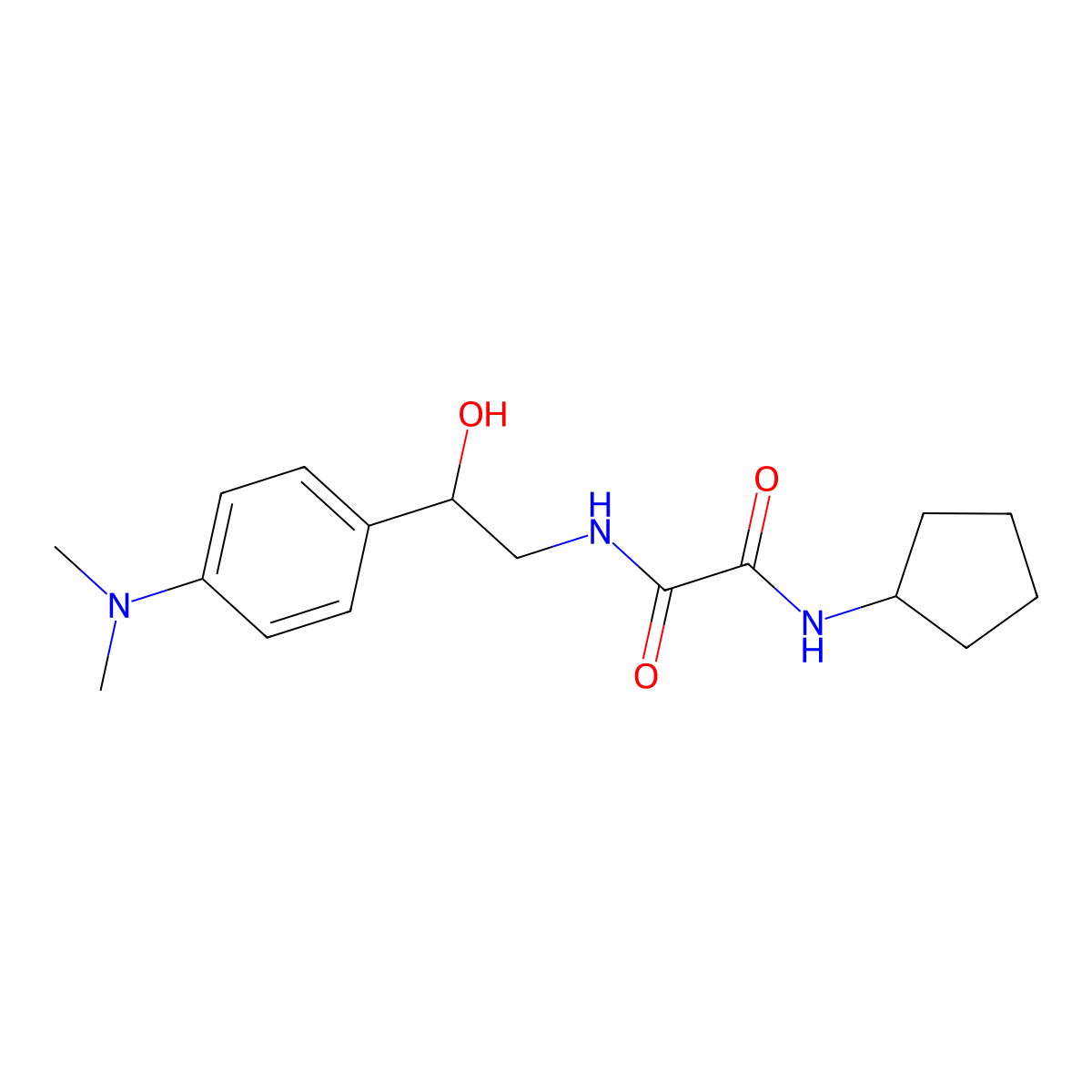 N1-cyclopentyl-N2-(2-(4-(dimethylamino)phenyl)-2-hydroxyethyl)oxalamide molecular structure, CAS 1421506-92-4