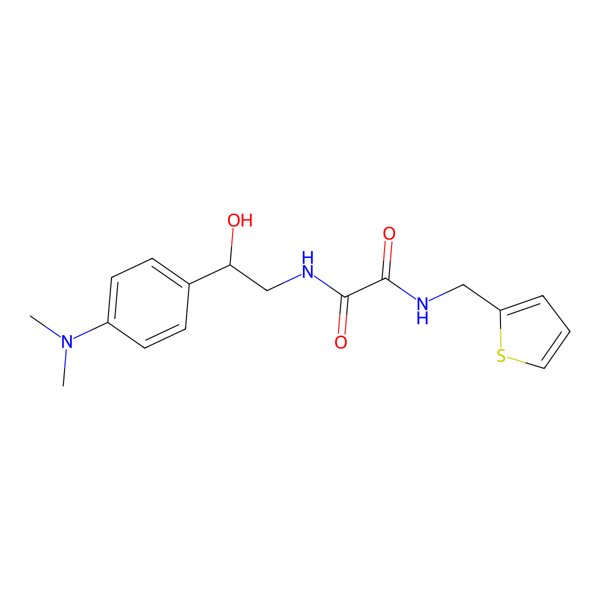 N1-(2-(4-(dimethylamino)phenyl)-2-hydroxyethyl)-N2-(thiophen-2-ylmethyl)oxalamide molecular structure, CAS 1421506-95-7