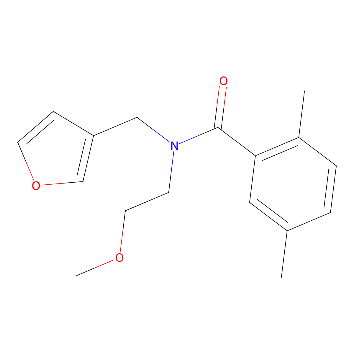 N-(furan-3-ylmethyl)-N-(2-methoxyethyl)-2,5-dimethylbenzamide molecular structure, CAS 1421506-97-9