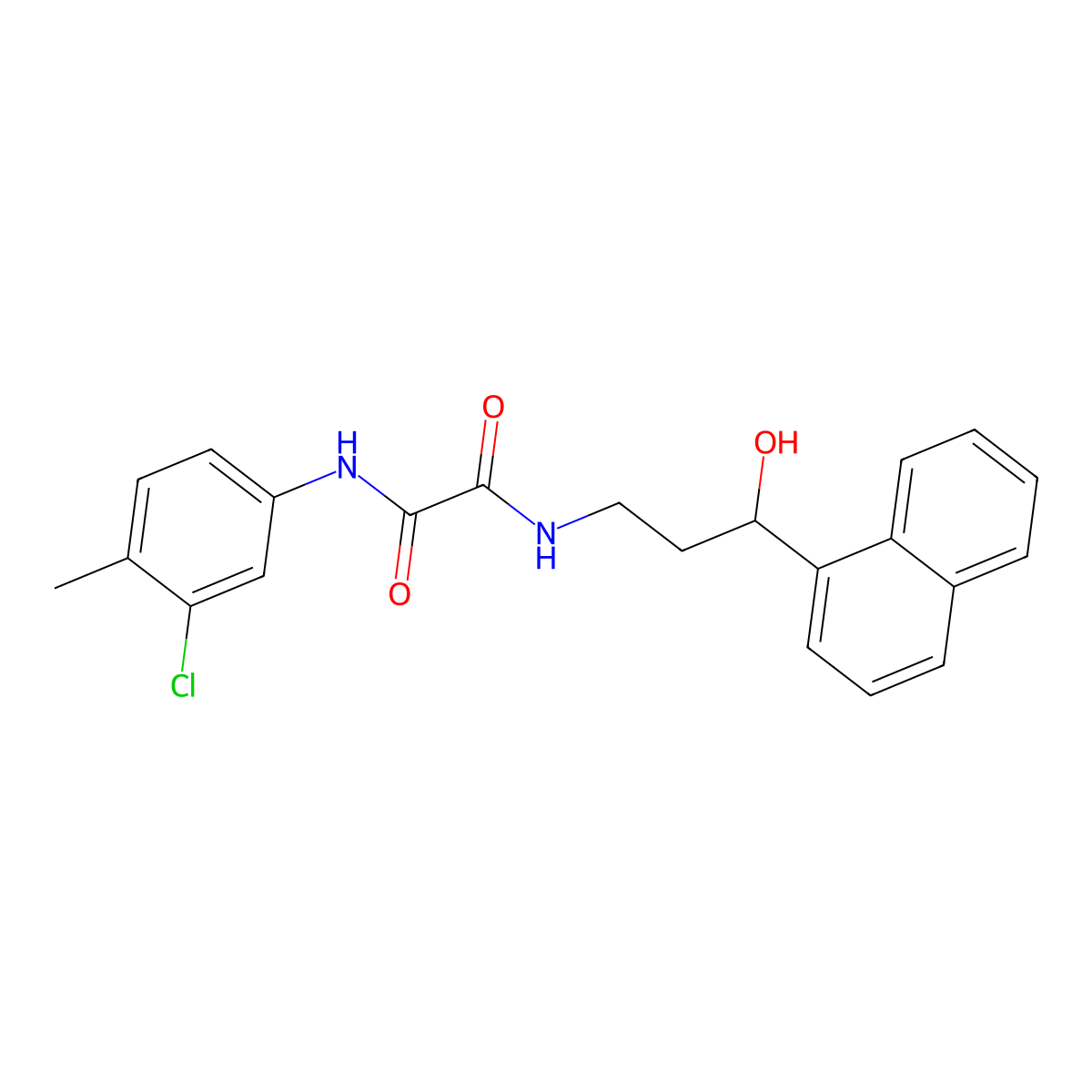 N1-(3-chloro-4-methylphenyl)-N2-(3-hydroxy-3-(naphthalen-1-yl)propyl)oxalamide molecular structure, CAS 1421507-62-1