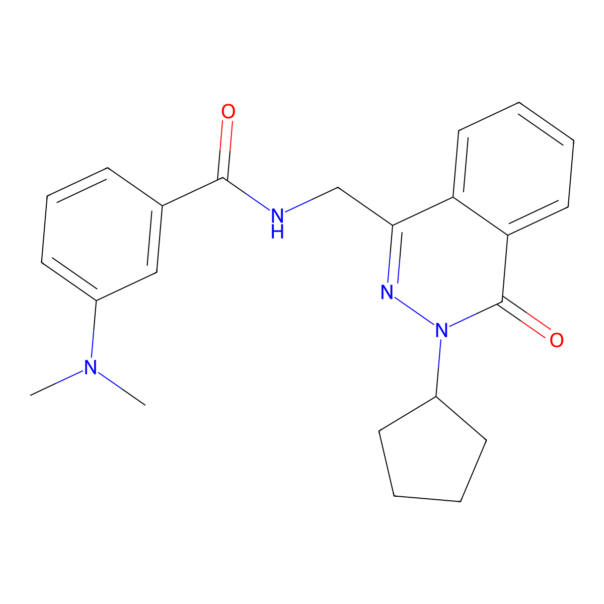 N-[(3-cyclopentyl-4-oxo-3,4-dihydrophthalazin-1-yl)methyl]-3-(dimethylamino)benzamide molecular structure, CAS 1421507-78-9