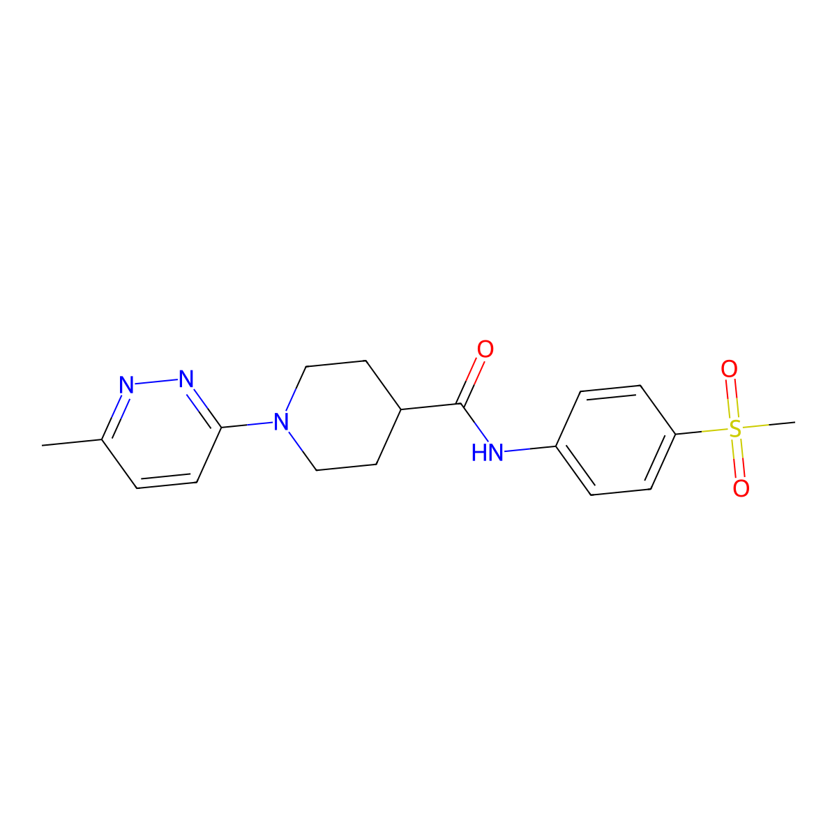 1-(6-methylpyridazin-3-yl)-N-(4-(methylsulfonyl)phenyl)piperidine-4-carboxamide molecular structure, CAS 1421508-04-4