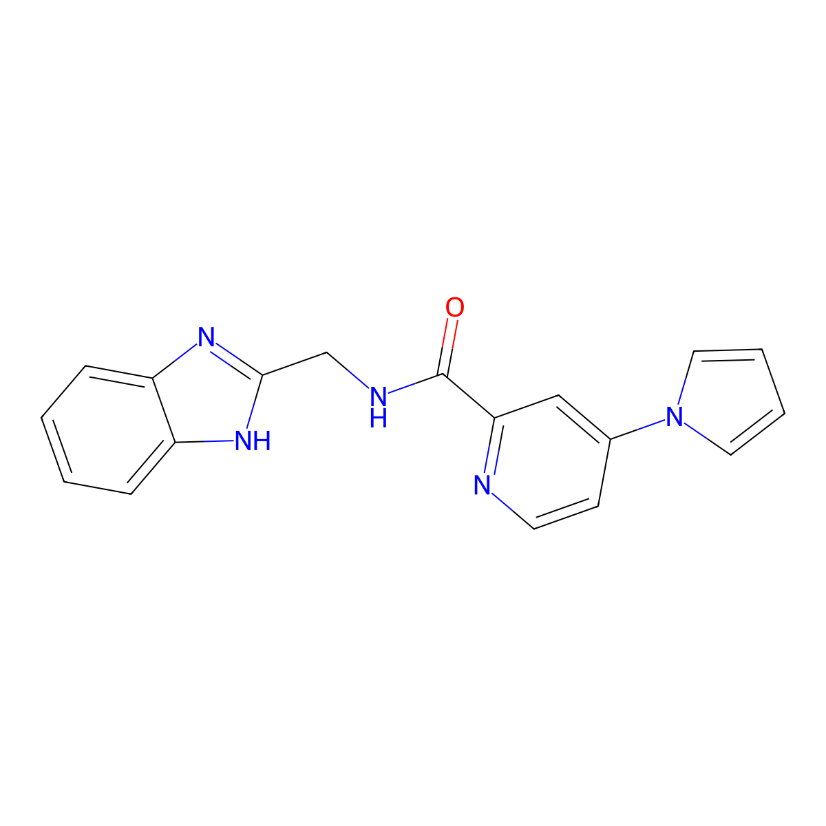 N-[(1H-1,3-benzodiazol-2-yl)methyl]-4-(1H-pyrrol-1-yl)pyridine-2-carboxamide molecular structure, CAS 1421508-06-6