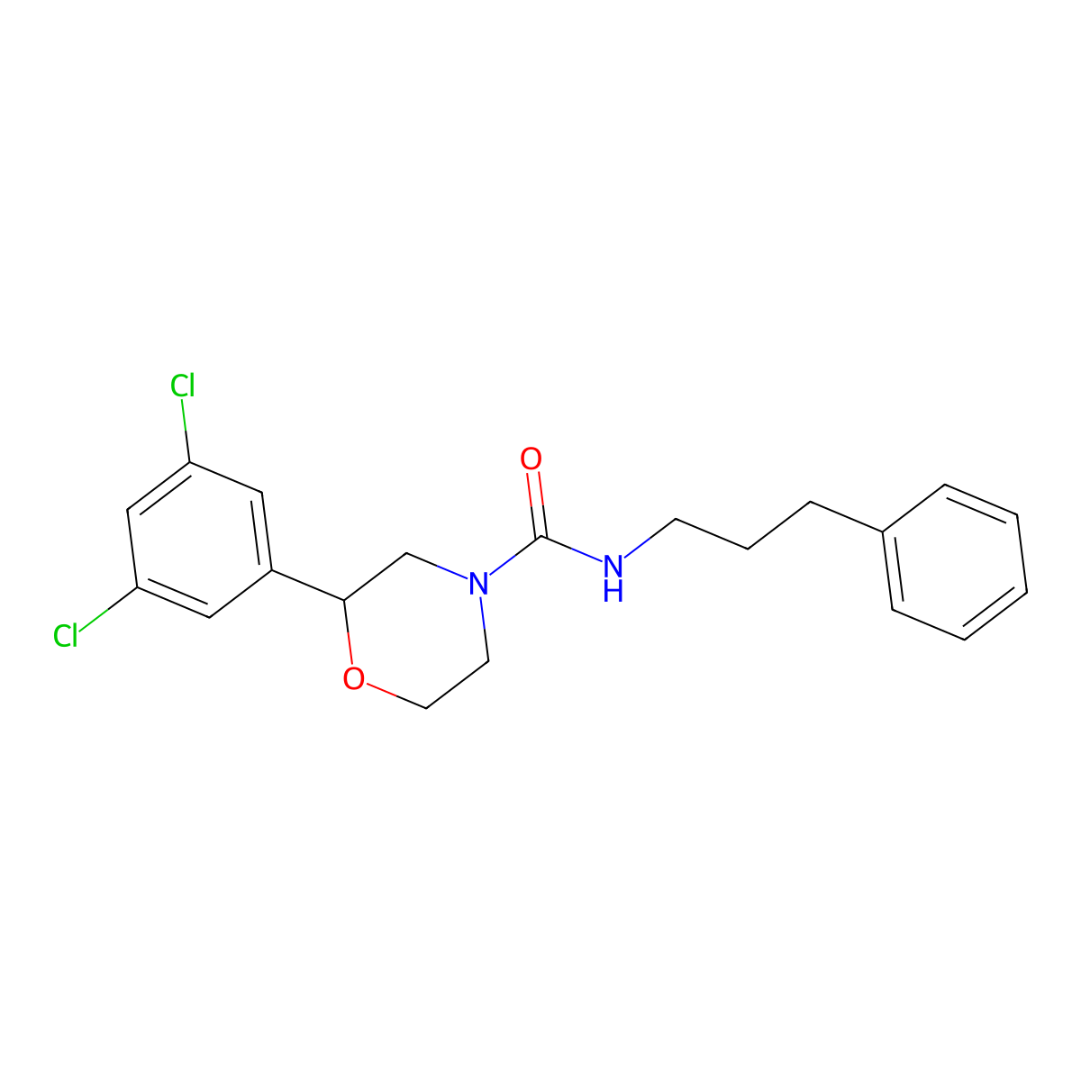 2-(3,5-dichlorophenyl)-N-(3-phenylpropyl)morpholine-4-carboxamide molecular structure, CAS 1421508-08-8