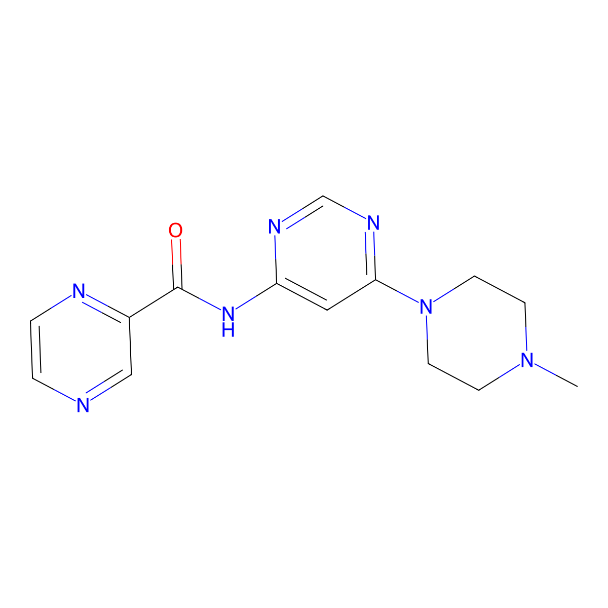 N-[6-(4-Methylpiperazin-1-YL)pyrimidin-4-YL]pyrazine-2-carboxamide molecular structure, CAS 1421508-15-7