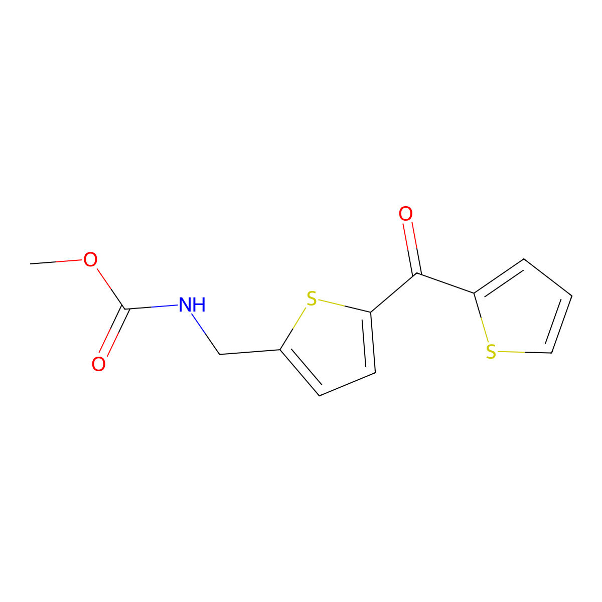 Methyl ((5-(thiophene-2-carbonyl)thiophen-2-yl)methyl)carbamate molecular structure, CAS 1421508-22-6