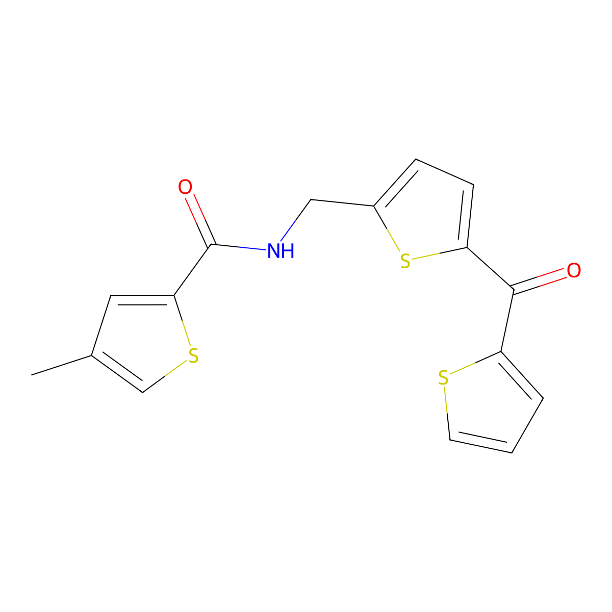 4-Methyl-N-{[5-(thiophene-2-carbonyl)thiophen-2-YL]methyl}thiophene-2-carboxamide molecular structure, CAS 1421508-26-0